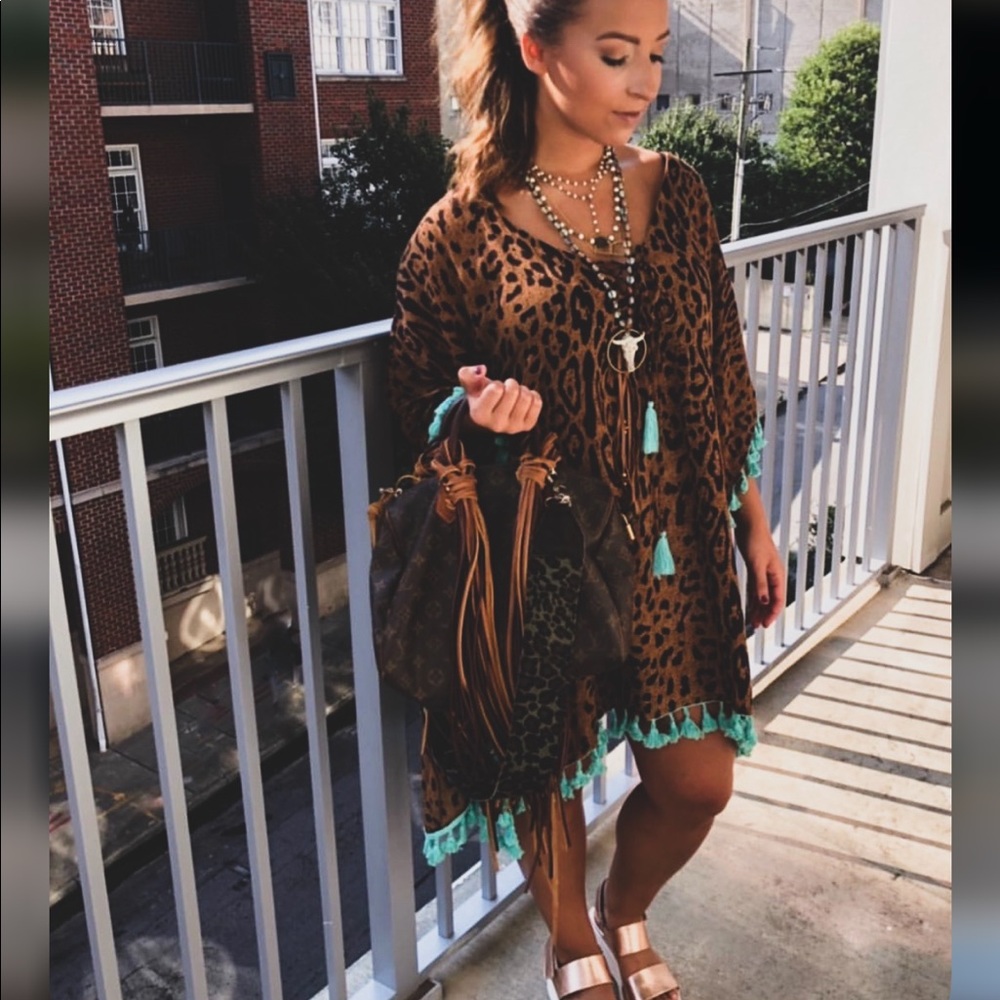 Gypsy Junkies Leopard and Turquoise Tunic